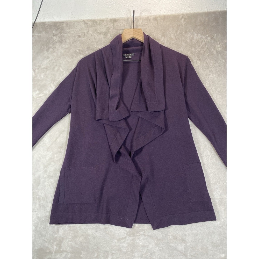 Theory Cardigan Women's Small Wool Blend *Holes* Open Front Lightweight Sweater